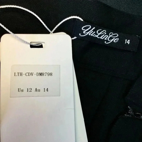 NWT YuLinGe Womens Black Lined Accordion Pleated Flare A-Line Skirt Size 12 - Picture 7 of 11